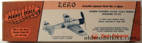 Peck-Polymers Peanut Mitsubishi Zero - 13 inch Wingspan Peanut Scale Flying Model, PP-9 plastic model kit